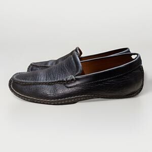 H.S. HS Trask Mens Size 9.5M Black Pebbled Leather Brazil Driving Shoes Loafers